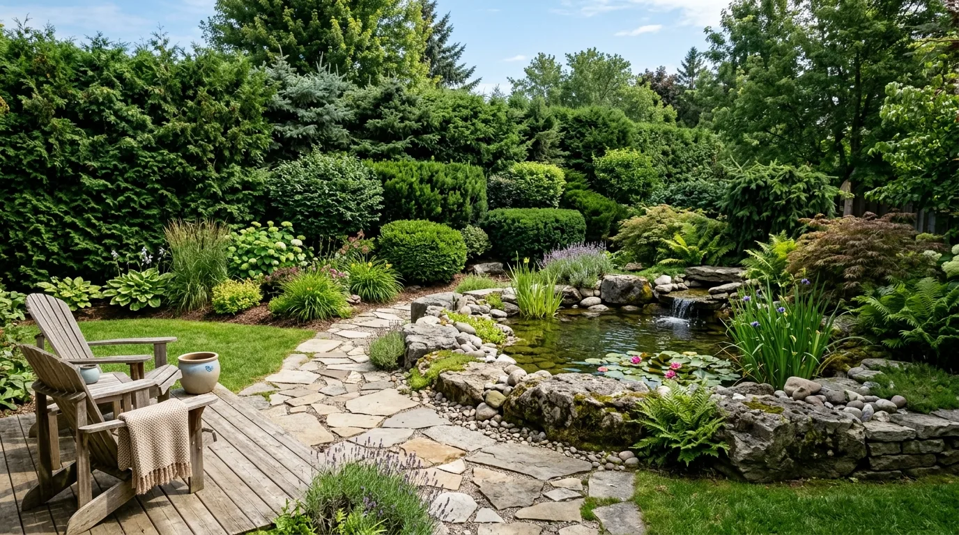 Layered Evergreen Hedges